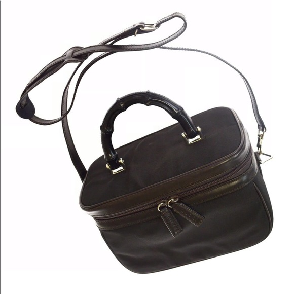 Gucci Handbags - GUCCI Bamboo Vanity Leather Shoulder Bag